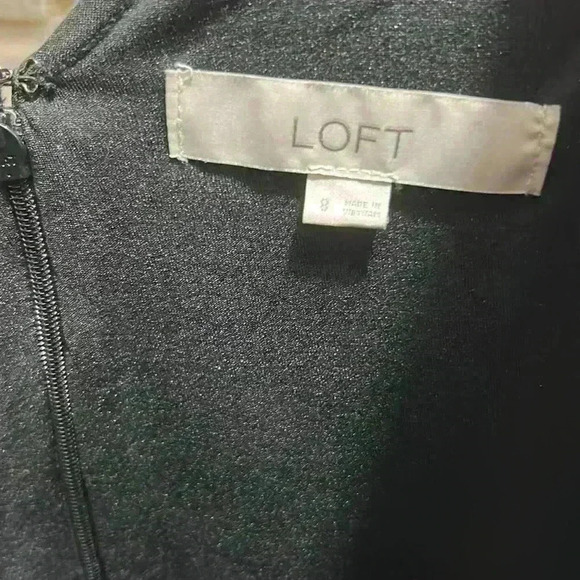 LOFT sleeveless black leopard dress with back zip size 8 never worn - Picture 6 of 6